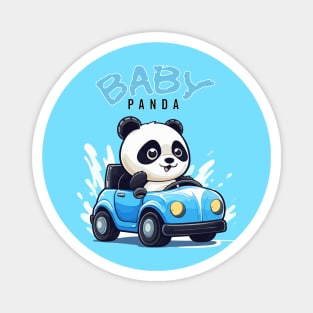 Baby Panda drive a car Magnet